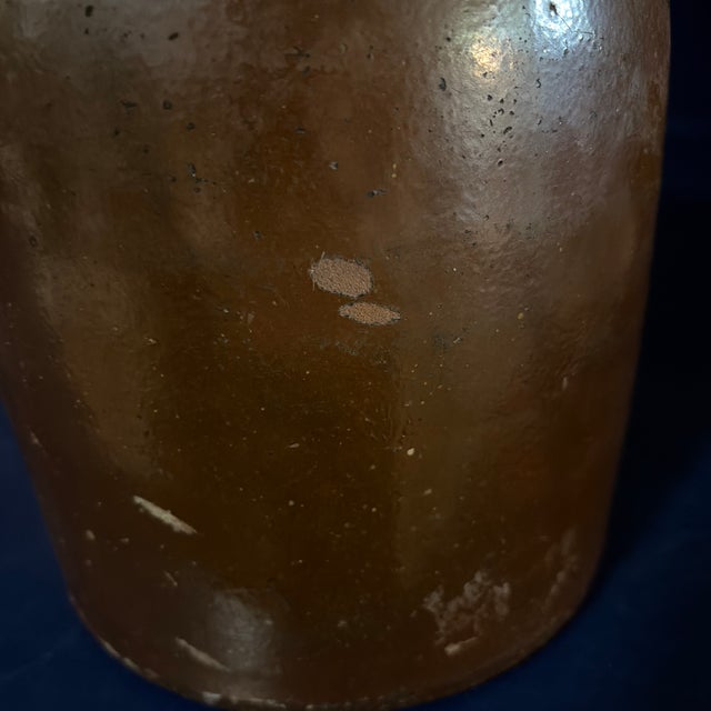 1930s Antique Brown Salt Glaze Crock Jar For Sale - Image 5 of 7