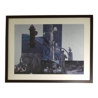 Robert Rauschenberg Urban Scenery Large Framed Collage Poster For Sale