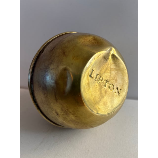 1924 Lipton Brass Tea Caddy For Sale In New York - Image 6 of 7