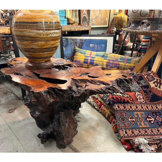 1960s Redwood Burl Coffee Table For Sale - Image 9 of 11