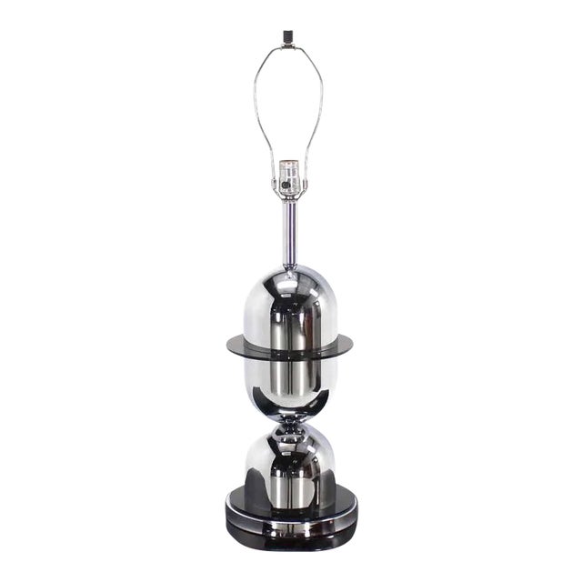 Mid Century Modern Polished Chrome Bullet Shape Table Lamp For Sale - Image 6 of 6