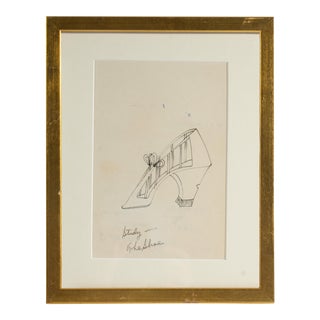 “Study - the Shoe” Abstract Ink Drawing by Thomas King Baker For Sale