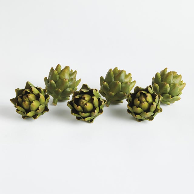 Kenneth Ludwig Chicago Faux Artichokes 4.5" St/6 For Sale - Image 4 of 6