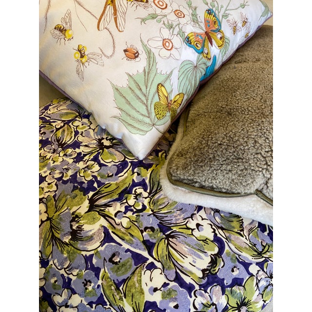 Violet Silk Floral Down Pillow 15" X 18" Lumbar For Sale In Minneapolis - Image 6 of 10