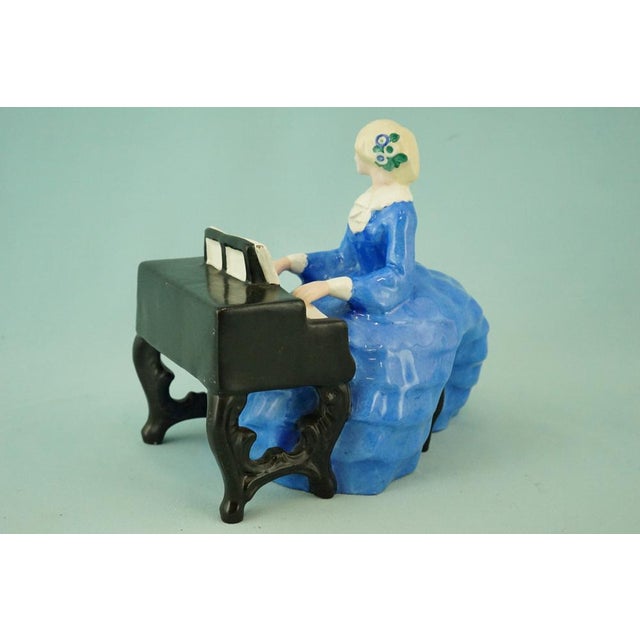 20th Century Ceramic Sculpture of Lady on a Piano by Bertold Loffler for Wiener Keramik in Powolny, Austria For Sale - Image 4 of 18