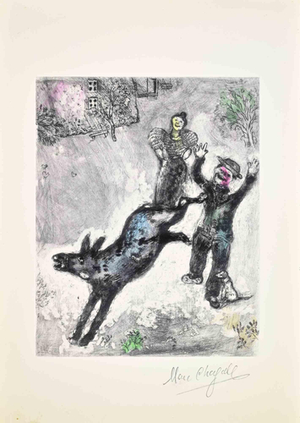 Marc Chagall, LAne et le Chien (The Ass and the Dog), 1952, Etching