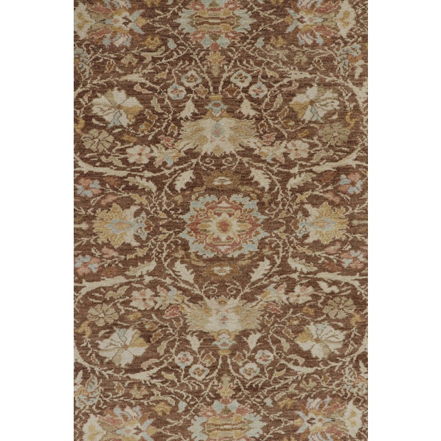 Traditional Rug & Kilim’s Sultanabad Style Rug in Brown With Floral Patterns For Sale - Image 3 of 7