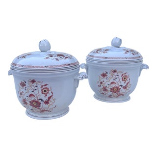 Late 20th Century A Pair of Wedgwood Kashmar Lidded Ice Buckets For Sale