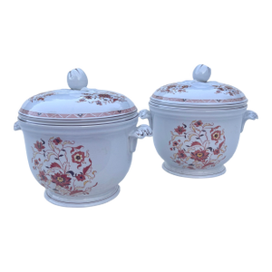 Late 20th Century A Pair of Wedgwood Kashmar Lidded Ice Buckets