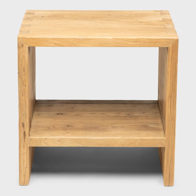 Contemporary Chinese Reclaimed Elm Side Table For Sale - Image 3 of 6
