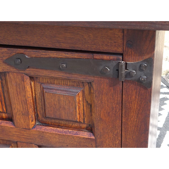 Black Oak and Wrought Iron Sideboard, 1950s For Sale - Image 8 of 18