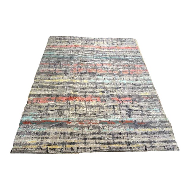 Hand-Knotted Nepal Rug With Textural Abstract Design, 10x14 For Sale