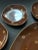 Mid-Century Chocolate Brown & 22k Gold Floral Dessert Plate Set With Freeform Cake Platter — Serving for Six, Set of 7 Pieces For Sale In Miami - Image 6 of 11