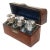 Antique English Mahogany 3 Bottle Box Gentleman's Spirit Decanter Caddy For Sale