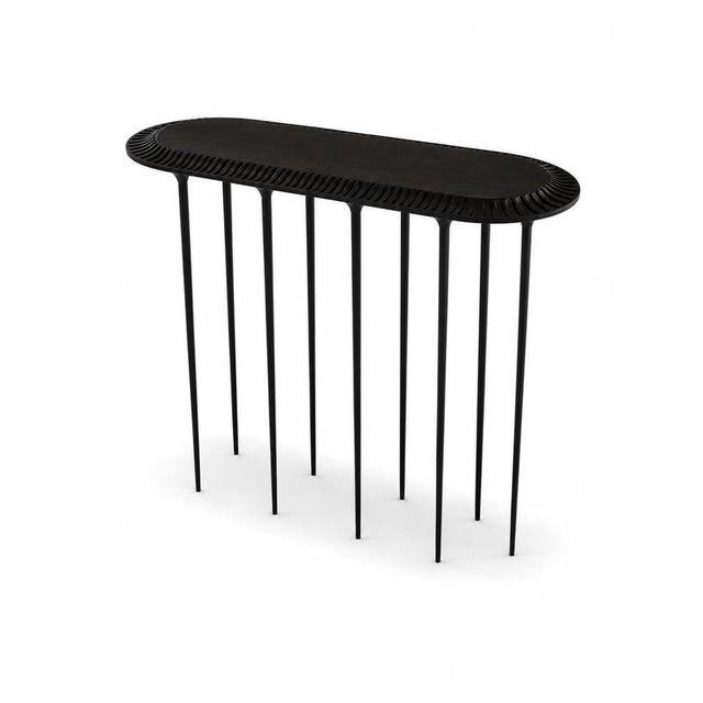 Contemporary Pic Console in Wood and Lacquered Steel by Christophe Perichon For Sale - Image 3 of 7