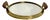 20thC. Mid-Century Modern Brass and Wood Oval Serving Tray With Mirrored Glass For Sale