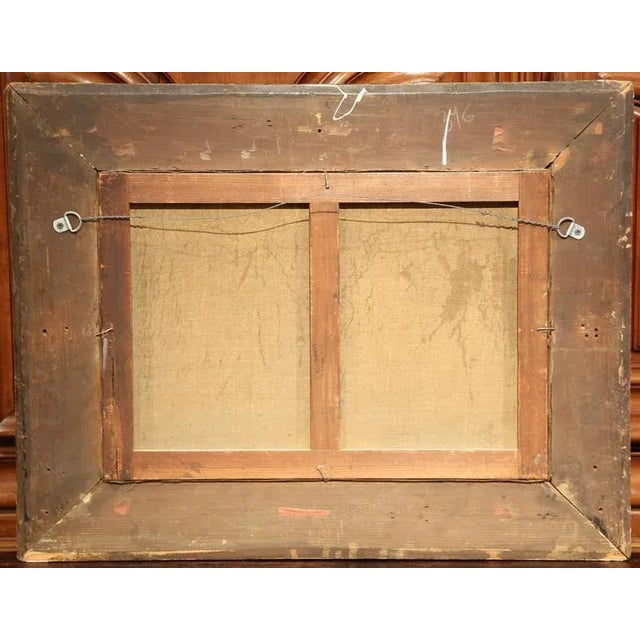 19th Century French Oil on Canvas Country Scene Painting For Sale - Image 9 of 9