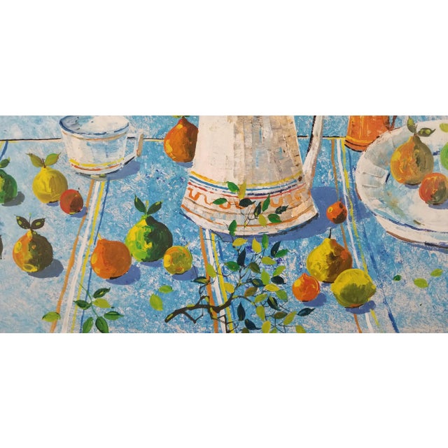 Presented for sale is a stunning vintage colorful expressionist abstract oil on canvas painting, depicts still life...
