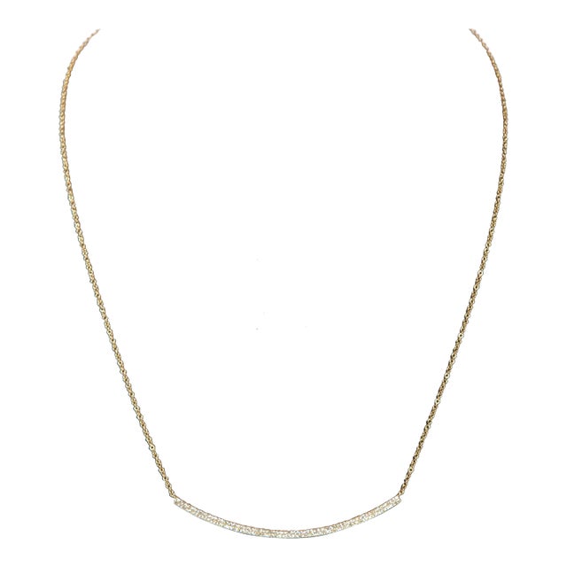 Double Layer Diamond Crescent Necklace For Sale