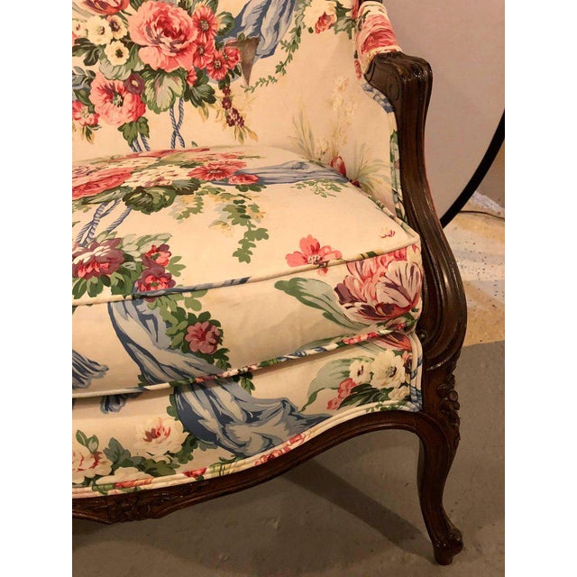 Floral Upholstery Bergère Chairs A Pair Chairish