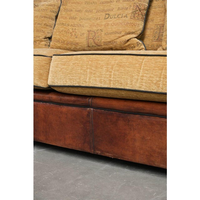 Vintage Three-Seater Sofa in Sheepskin Leather For Sale - Image 11 of 15