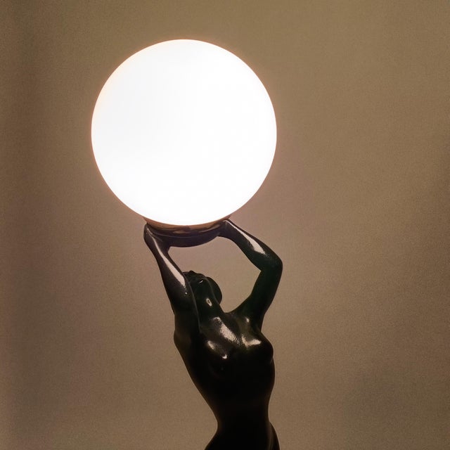 Black Large Sculptural Table Lamp by Onice E.T.H.D., 1980s For Sale - Image 8 of 13