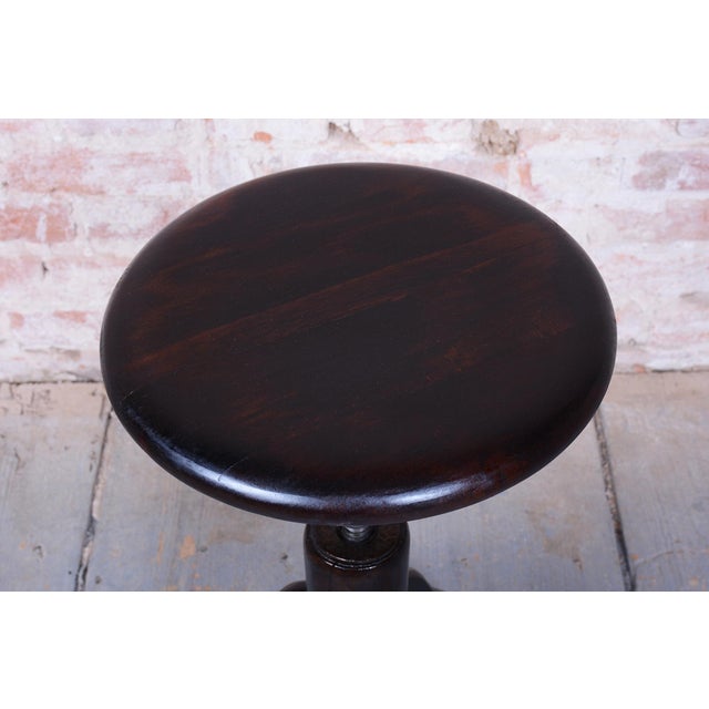 Art Deco Piano Stool in Beech and Iron, Czech, 1940s For Sale - Image 3 of 9