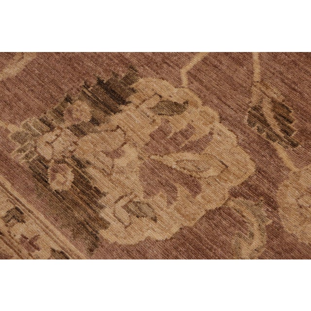 Classic Ziegler Brown Beige Hand-Knotted Wool Rug - 9'0'' X 12'1'' For Sale In New York - Image 6 of 8