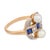1910s Edwardian Pearl Diamond Sapphire Two Tone Dinner Ring, Size 6 For Sale - Image 4 of 7