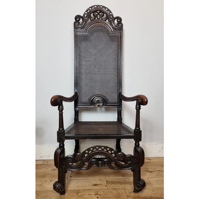 Set of Antique William and Mary Walnut Armchairs, 1600s For Sale - Image 3 of 13