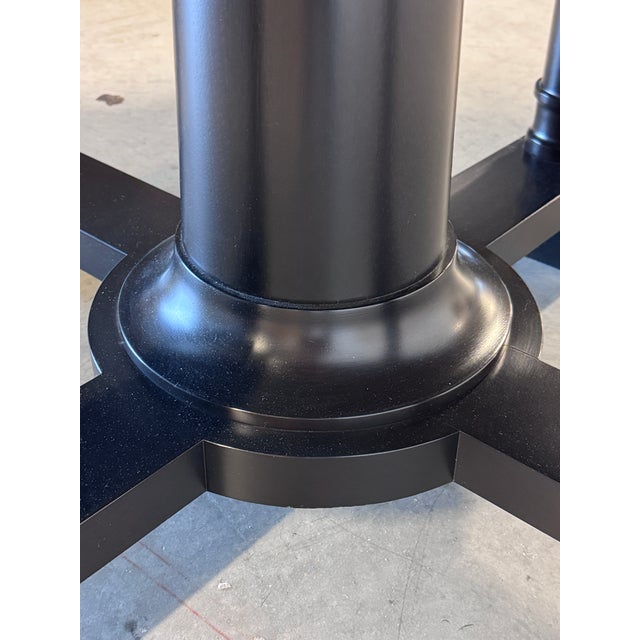 Late 20th Century Christian Liaigre at Holly Hunt 60" Round Dining Table, Ebonized Black Oak, Column Pedestal Base For Sale - Image 13 of 14