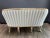 Blue Blue and White Striped French Style Distressed Settee For Sale - Image 8 of 9