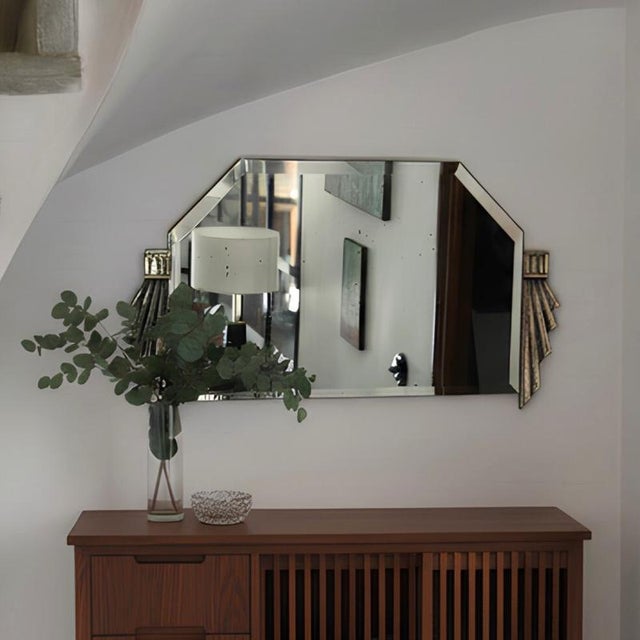 Vintage French Beveled Mirror, 1930s For Sale - Image 13 of 15