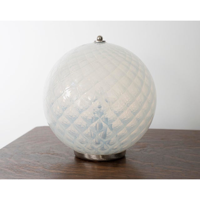 Silver Vintage Murano Glass Table Lamp with Opal, Italy, 1980s For Sale - Image 8 of 12