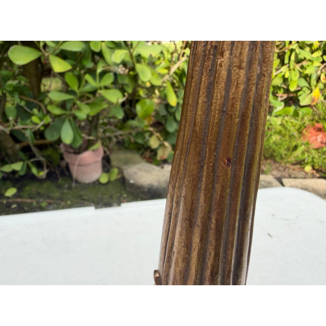Vintage Tall Neoclassical Gilt Plaster Column Candlesticks, a Pair For Sale - Image 10 of 10