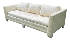 Mid 20th Century Mid Century Milo Baughman Style Parsons Tuxedo Sofa