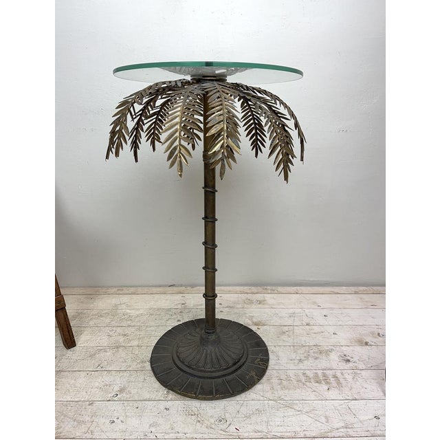 Brown Palm Tree Side Table in the Style of Maison Charles, 1955 For Sale - Image 8 of 18