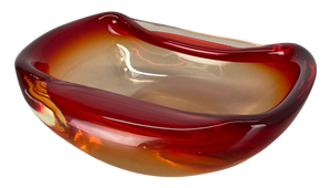 Italian Murano Glass Red-Yellow Bowl, 1970s