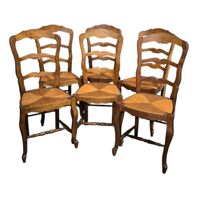 French Rustic Farmhouse Dining Chairs, 1900, Set of 6 For Sale