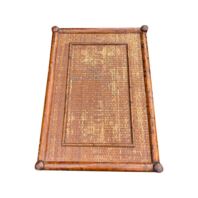Vintage Bloomingdale’s Nightstand or End Side Table in Bamboo Rattan, Attributed For Sale In New York - Image 6 of 8