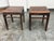 Design Plus Gallery presents a Pair of Vintage Asian Rosewood Side Tables. The pair has square paneled tops, mitered...