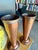Antique Arts & Crafts Riveted Copper Trumpet Vases Pair Joseph Heinrichs Benedict Art Studio Attr. For Sale In Las Vegas - Image 6 of 14