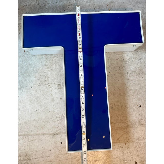 Blue Early 21st Century Large Industrial Channel Letters in Sign Coot or C O O T, Giant Set of Four For Sale - Image 8 of 12