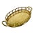 Mid-Century Hollywood Regency Coastal Boho Chic Oval Faux Bamboo Brass Tray, Mottahedeh Attributed For Sale