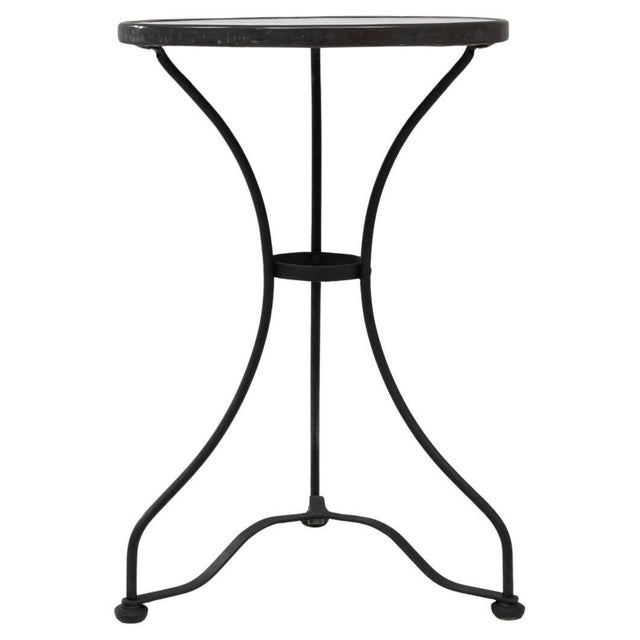 1900s French Bistro Style Iron Table With Marble Top For Sale - Image 9 of 18