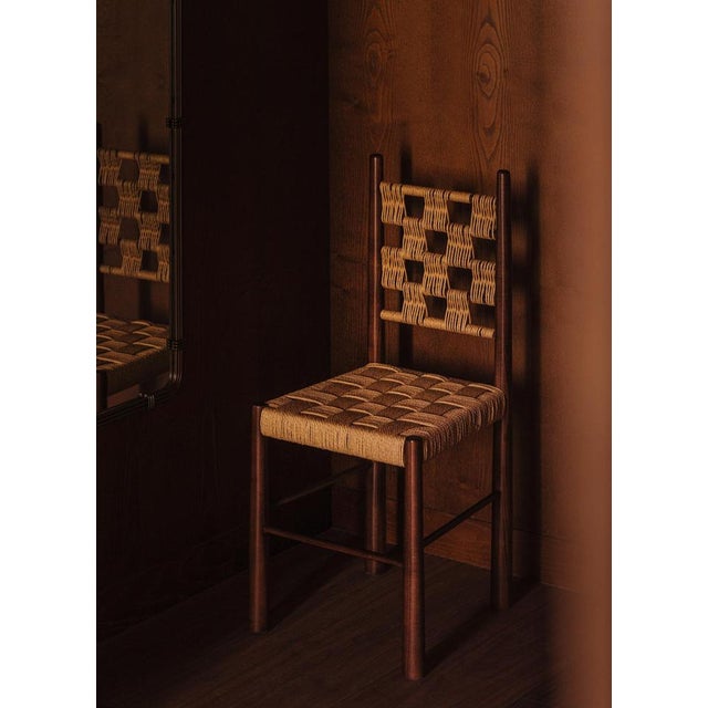 Contemporary Check Chair in Stained Ash Wood and Danish Cord Weave by Szymon Keller For Sale - Image 3 of 6