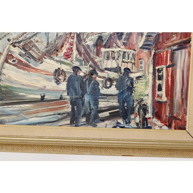Alf Johanson, Harbour, 1960s, Oil on Canvas, Framed For Sale - Image 8 of 11