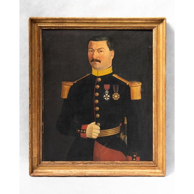 Portrait of a French Army Officer with a Great Moustache, 1860s, Oil Painting on Canvas, Framed For Sale - Image 10 of 13