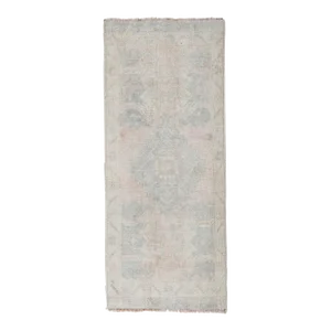 Distressed Low Pile Turkish Hand Knotted Yastik Rug 1'6" X 3'2"
