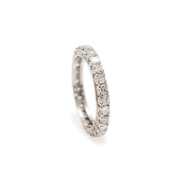 Early 20th Century Early 20th Century Antique Mixed Metals Full Eternity Old Single Cut Diamond Wedding Band For Sale - Image 5 of 6